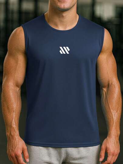 Camiseta de tirantes atlética de uso versátil para hombres, con diseño minimalista, de tela transpirable adecuada para correr al aire libre, gimnasio interior o traslados urbanos
