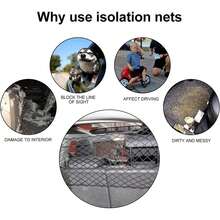 Red de barrera del coche protectora del perro con 4 ganchos de fácil instalación, duraderos y resistentes a arañazos, adaptado universal para coches, SUV y camiones, asegura la conducción aislando a las mascotas de los conductores - Unitalla - Ver 7