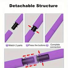 1 Set Adjustable 3-Section Pilates Stick, Yoga Fitness Resistance Band Training Rod, Back Workout Equipment