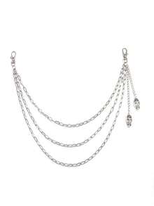 ZHAOTANGHESILVERJEWELTY 1 pieza Cinturón de metal multicapa estilo punk rock, adecuado para hombres y mujeres, accesorio multifuncional de cintura con decoración de calavera, espada, corazón y pentagrama de aleación gótica, para vaqueros, billetera, bolsillos, estilo hip hop, adecuado para otoño/invierno, fiesta, playa, primavera/verano, festival de música, fiesta de Navidad, Halloween, atuendo diario