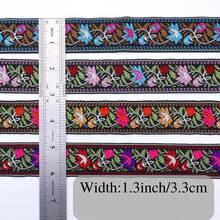 2 Yards Vintage Jacquard Ribbon Trim | Woven Jacquard Ribbon, Embroidery Sewing Lace Ribbon Fabric | For Decorative Edging - Multicolor - View 7