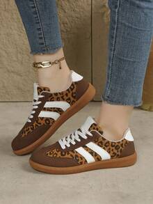 2025新款女士复古德国训练鞋、休闲运动鞋、学生时尚运动鞋 - 棕色 - 查看 6