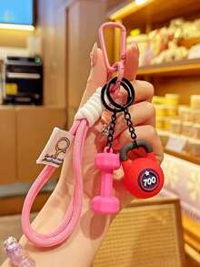 1pc Unisex Mini Barbell Plates And Dumbbell Keychain Accessories - Realistic Weight Plate Design, Suitable For Gym Bags, Water Bottle Hooks, Suitable For Decorating Backpacks, Crossbody Bags, Shoulder Bags, Key Chains, Car Accessories, Women's Fashion Accessories - Fitness Motivational Gifts For Men And Women - Multicolor - View 8