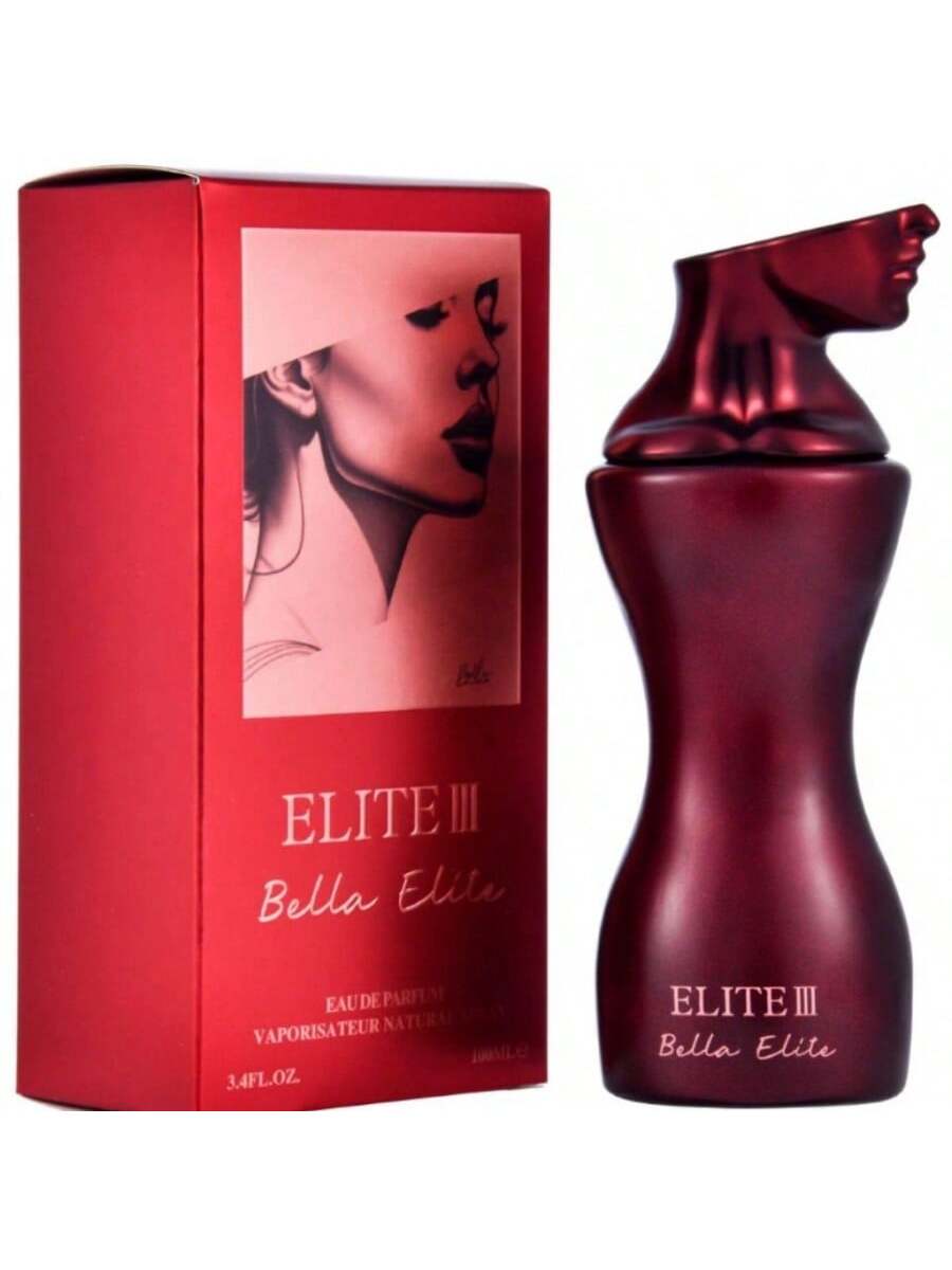 Lovali Elite III Bella Elite Extracto de Perfume Femenino 100ml (3.4 oz) - Diseño Rojo Impactante, Tapa Única Contorno d