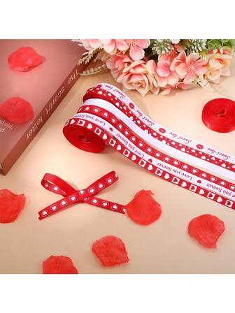 1 rullar 5 meter Alla hjärtans dag-band Romantiskt hjärta Kärlek presentinslagningsband för Alla hjärtans dag DIY-pyssel Presentinslagning, bröllop, födelsedag, årsdag, fest, heminredning