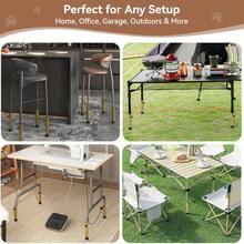 4个桌腿延长器 - 三档高度可调折叠桌面延伸件，可分别升高2/4/6英寸，非常适合缝纫室和牌桌使用 - 彩色 - 查看 7