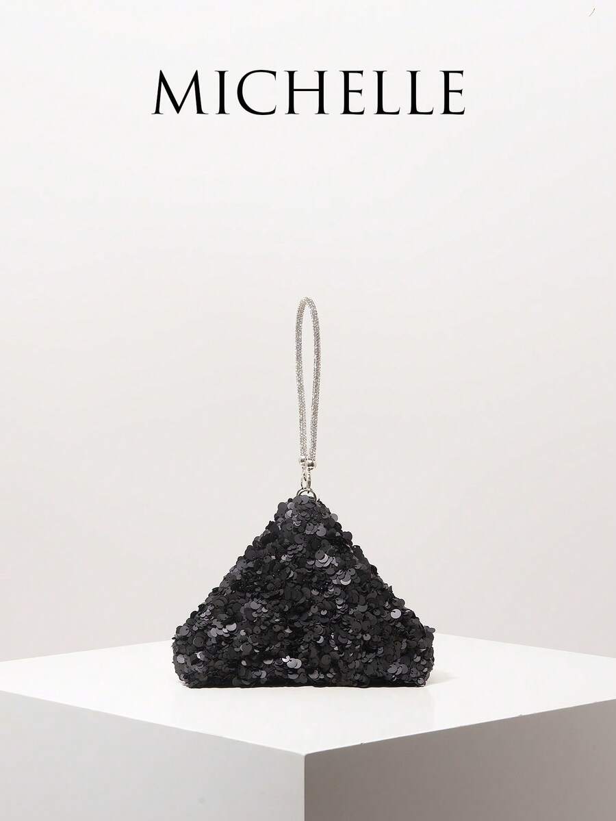 Mini Wallet, Bridal Party Bag, Sequin Bag, Ball Gown Bag, Ball Gown Accessories, Novelty Bag, Wedding Supplies, Women's Gift, Christmas Bag, Valentine's Day Bag (Random Pattern) - Black - View 1