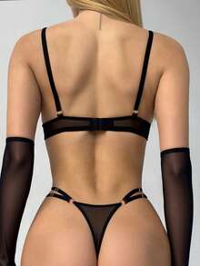 Sexy Underwear, Bondage, Breast Leakage, Adult Belt Set, Sexy Women's Underwear Set - Black - View 6