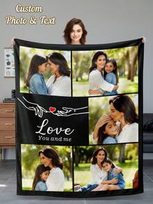 Custom Personalized Photo Flannel Blanket, Customize Your Own Picture Wedding Couple Family Throw Blanket With Any Photo, Soft Flannel Throw Blanket Digital Printing, 280gsm, All-Season Comfort Polyester Blankets Great Gift For Friend, Family, Wedding, Birthday,Warm,Soft,Comfortable,Cozy Personalized Ideal Gifts For Him,Her,Boyfriend,Girlfriend,Dad,Mom,Family,Friends,Pets ,For Anniversaries,Valentine's Day,Mother's Day,Birthdays,Father's Day,Weddings,Graduation,Christmas,Housewarming Sofa,Bed,Car,Bedroom,Living Room,Office,Outdoor Camping,Beach,Wall Decoration - 風格-3 - 查看 12