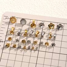 10/20 Pieces Stainless Steel 18K Gold-Plated Flower Multiple Styles Beads Cap DIY Charms Jewelry Making Accessories Beads Accessories Woman's Stainless Steel Jewellery Making Accessories Stainless Steel Ladies' Jewellery Woman's Handmade Accessories Suitable For Ladies' Daily Wear