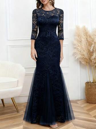 Vestido de gala largo de sirena para damas, perfecto para fiestas románticas en el jardín, bodas y eventos formales, con lentejuelas