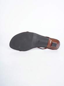 Women's New Vintage Tropical Print Fabric Rhinestone Embroidery Sexy Open Toe Outdoor Party Sandals, Summer - Coffee Brown - View 7