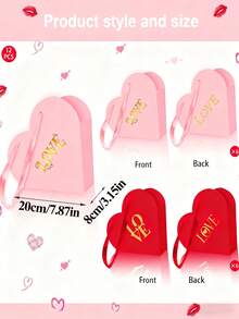 12个心形花盒，心形收纳桶，情人节花束纸袋带提手，适用于花店、新娘送礼会、婴儿送礼会和其他场合。 - 彩色 - 查看 12