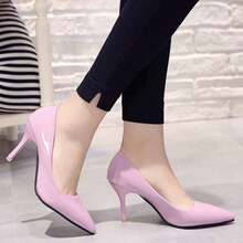 Las mujeres de tacón alto señaló zapatos individuales, temperamento nightclub color nude sexy zapatos de tacón alto - Rosa - Ver 4