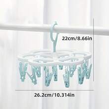 [Rotating Clothes Rack]Drying Rack 360° Rotating Hooks, Durable Plastic Sun-Drying Clothes Rack | Multi-Directional Drying, Space-Saving Laundry Tissue, Enhanced Grip Clips - Suitable For Socks, Bras, Underwear - Multicolor - View 8