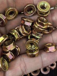 M6/M8/M10 Multi-Size Flange Nut Lock Nut, Full Thread Coverage For Screws & Bolts, Assortment Kit, Matching Or Polished Finish, Anti Slip Nut And Nut, External Hex Drive, Left-Hand Thread, Anti-Slip Design For Automotive & Industrial Use - Multicolor - View 7