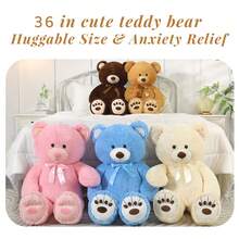 MorisMos Giant Teddy Bear Stuffed Animal, Big Teddy Bear Life Size, 36in Large Bear Cuddly Soft For Baby Shower, Boys, Girls - 棕色 - 查看 2