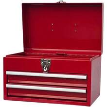Workington Caja de herramientas portátil de metal con 2 cajones clóset de herramientas de 14 pulgadas con 2 cajones con rodamientos de bolas organizador de caja de almacenamiento de herramientas deTool Chests & Cabinets - Rojo - Ver 5