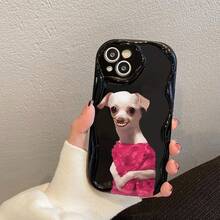 Funda de teléfono con diseño impreso, Compatible con 16 Plus/15//Pro, con ondas de color crema, TPU Premium para los modelos 14/Plus/Pro//13/12/11/Xs. - Negro - Ver 9