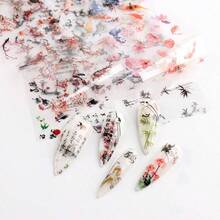 10 Rolls Flower Nail Foil Transfer Sticker Kit Ink Painting Pattern Nail Foil Sheets Foil Nail Art Decals Spring Nail Foil Transfer Stickers Foil Nail Wraps Foil Nail Art - 古典元素-03 - 查看 8