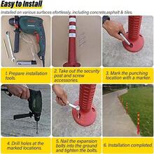 Columna De Advertencia 30in Tall Traffic Barrier Cones Traffic Delineator Post 2Pc/ Flexible Traffic Delineator Posts Safety Cones With Reflective Band For Parking Lot and Construction Lot Color : 3PSafety Cones & Barriers - 3 piezas - Ver 6