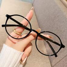 1 pieza Gafas ópticas redondas retro, gafas de moda, adecuadas para mujeres, estudiantes, lectura electrónica, decoración, uso con teléfonos inteligentes