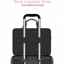 AWYYMOSISO 360 Protective Laptop Case 16 Inch 15-15.6 Inch Laptop Sleeve Compatible With MacBook Pro 16 Inch HP Acer Dell Lenovo ASUS Square Quilted Bag Cover With 2 PocketsandHandleandBelt Black - 黑色 - 查看 5