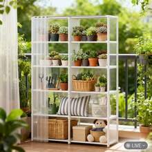 【208 条评价】多层置物架，独立式衣柜，卧室收纳架，防尘，易于组装，无需钻孔，适用于出租房、宿舍、卧室 - 窄型书架，壁挂式转角储物柜 - B - 查看 8