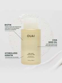 OUAI 300ml/10 Fl Oz 細髮洗髮精，輕盈溫和清潔，增加自然蓬鬆感，撫平毛躁，柔順髮絲，保濕滋潤，不增加重量，強化細髮，清新香氣，適合日常使用，禮品 - 300ml - 查看 11