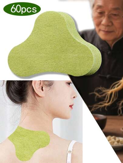 60片艾条贴，日常护理暖身贴，含艾草和生姜植物提取物，中药