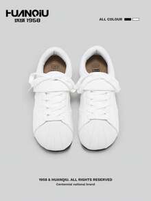 HUANQIU 女士多功能平底运动鞋，芭蕾舞鞋款式，小狗刺绣设计 - 白色 - 查看 4