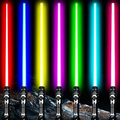 Bộ 1 thanh kiếm laser có thể kéo dài, đồ chơi giảm căng thẳng phát sáng kép (không bao gồm pin). Màu sắc sản phẩm sẽ được giao ngẫu nhiên, và màu sắc của một số bộ phận có thể khác nhau. Đồ chơi tương tác cho trẻ em, quà tặng sinh nhật, quà tặng tiệc tùng.
