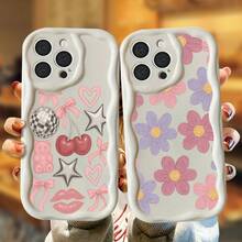 Funda de teléfono con bolas de discoteca, lazos, cerezas, estrellas, labios, ondas de crema y conchas, Compatible con varios modelos de para, incluidos 8, XS, 15 Pro, 16, 6S, 12, 13, 14 Plus, SE (2020), 11 y 16E (2022), Así como 4, 6,, XR, y X, forro de bola de discoteca Iph, Phonecase Disco, funda de teléfono para mujer - transparente - Ver 8