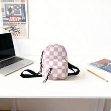 时尚青少年斜挎腰包，纯色尼龙胸包，休闲小背包