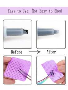 Toallitas limpiadoras de uñas de terciopelo morado, suministros de manicura, toallitas quitaesmalte, toallitas limpiadoras de uñas súper absorbentes y suaves, adecuadas para quitar esmalte de uñas y extensiones de pestañas - Morado - Ver 6