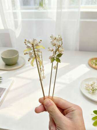 2 ชิ้น กิ๊บติดผมลายดอกไม้พร้อมพู่สำหรับผู้หญิง, หวาน สดชื่น สง่างาม เรียบง่าย สบายๆ อเนกประสงค์ แฟชั่น ไม่ซ้ำใคร กิ๊บติดผมพลาสติกลายดอกไม้ เครื่องประดับทรงผม จับคู่เสื้อผ้า, ยางมัดผม, ปิ่นปักผม, กิ๊บติดผม