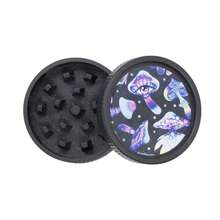 1pc 55mm Plastic Grinder With Cute Pattern Sticker, 4 Patterns Available, Portable And Practical, Suitable As Birthday, Holiday, Christmas Gift