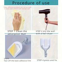 5-Piece (White, Red, Transparent) Mini No-Drill Self-Adhesive Wall Hooks, Keychain Ornament Hooks, Wall-Mounted Adhesive Hooks, Jewelry Hanging And Storage Hooks, Necklace, Bracelet, And Pendant Display Racks. Made Of Sturdy Plastic, With Strong Load-Bearing Capacity, Waterproof And Moisture-Proof, - Multicolor - View 7