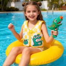 Cute Dinosaur Plaid Children's Buoyancy Swimwear, Swimming Vest, Lovely Buoyancy Swimwear For Boys And Girls, Baby Water Park - Multicolor - View 8