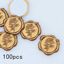 25/50/100 件酒红色玫瑰蜡封贴纸，婚礼请柬信封封口贴纸，自粘信封封口，非常适合婚礼、请柬、信封、礼品包装、圣诞节 - 彩色 - 查看 28