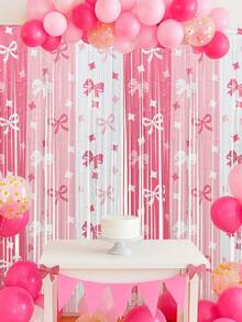 1/2/4 piezas Cortina con lazo y borla rosa, Decoración de fondo para fiesta de baby shower, Decoraciones de fiesta con lazos rosas, Decoración para fiesta de recién nacido, Suministros para fiesta de baby shower, Regalos para fiesta de novia, Decoraciones para el 1er cumpleaños de niña, Decoración para fiesta festiva, Fondo para fiesta interior/exterior, Fiesta de revelación de género, Accesorios para fotos, Recuerdos de fiesta - lazo rosa - Ver 7