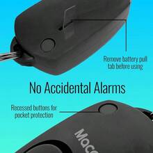 Personal Alarm Keychain Black u2013 Emits Powerful 130dB Alarm, Includes Built - In Keychain and u2013 Included, Great Self - Defense - Llavero de alarma + black - Ver 5