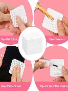 White Lint-Free Nail Cleansing Wipes, Nail Polish Remover Pads, Eyelash Extension Cleansing Wipes, Soft Non-Woven Acetone Nail Polish Remover Pads For Nail Preparation And Gel Polish Removal, Lint-Free Nail Glue Cleansing Wipes, Eyelash Extension Cleansing Wipes - White - View 7