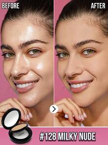 MISSLYN 轻盈控油定妆粉，哑光无瑕持久粉饼，针对肌肤的高遮瑕粉底粉，控油无瑕全覆盖轻盈粉饼，柔雾妆效，打造更光滑的妆容 - #128 Golden Sand - 查看 3