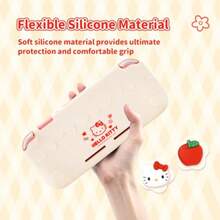 AWYYSwitch Lite Protective CaseSoft Silicone Protective Cover Case Anti-Scratch Protector For Switch Lite With 2 Thumb Grip Caps - HLK - OffWhite - View 3