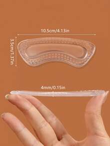 5双装硅胶4D鞋跟贴，透明隐形防摩擦鞋跟保护套，女士适用，防止高跟鞋、乐福鞋、半码鞋滑脱 - 無色 - 查看 4