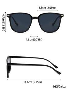 6pcs Square Men's Everyday Versatile Eyeglasses, Suitable For Cycling, Street Style, Beach Travel - Multicolor - View 2