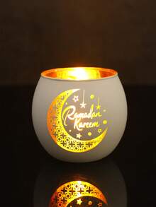 2pcs Vintage Glass Ramadan Candle Holders, Islamic Style Black Gold/Platinum Moon & Star Design Candle Stands, Suitable For Ramadan Table Decor, No Power Or Battery Needed, Ramadan Blessing (Candles Not Included), Eid Al-Fitr Home Decor, Eid Al-Fitr Cabinet Living Room Decor, Eid Al-Fitr Gift, Ramadan Blessing Decor, Ramadan Lantern, Ramadan Lighting, Ramadan Supplies, Ramadan Blessing, Ramadan Prayer, New Year Decor - EID Ramadan Kareem - View 12