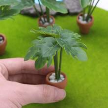 Mini Realistic Potted Green Plant Model Accessories, Miniature Living Room Bedroom Decor Scenery Model, Pocket Sized Scenery DIY Parts, Collectible Gift For Hobbyists And Enthusiasts - Multicolor - View 4