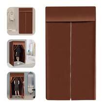 Portable Clothing Store Fitting Room, Mobile Foldable Changing Room Dressing Room With Shading Curtain And Hook Up, Temporary Locker Room For Boutiques Office Mall - Cà phê - Xem 9